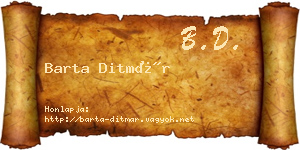 Barta Ditmár névjegykártya
